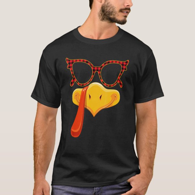 Thanksgivingen Turkiet Ansikte Kvinnor Buffalo Red T Shirt (Framsida)