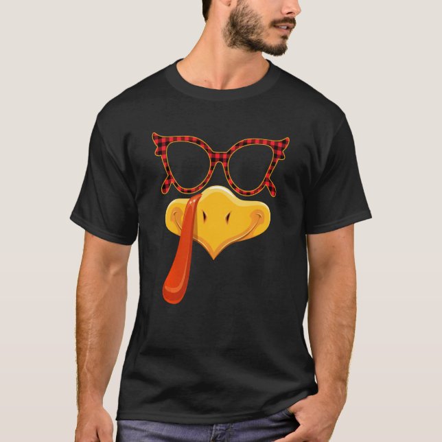 Thanksgivingen Turkiet Ansikte Kvinnor Buffalo Red T Shirt (Framsida)