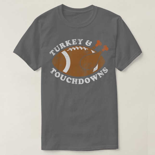 Thanksgivingen Turkiet och Touchdowns T Shirt (Design framsida)