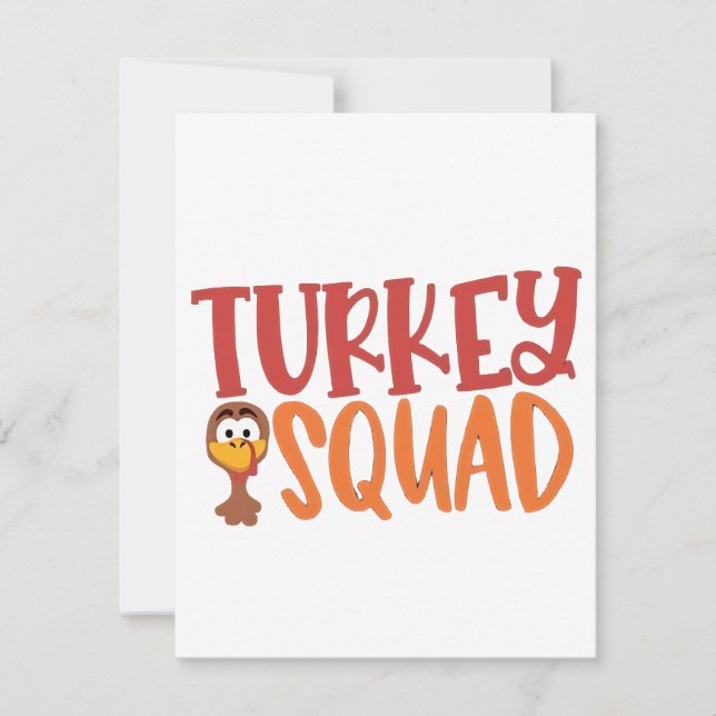 Thanksgivingen Turkiet Squad Matching Outfit Turke Anteckningskort (Framsida)