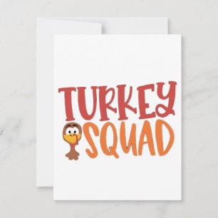 Thanksgivingen Turkiet Squad Matching Outfit Turke Anteckningskort