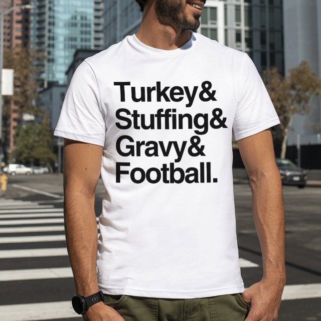 Thanksgivingen Turkiet & Stuffing & Gravy & Footba Tee (Skapare uppladdad)
