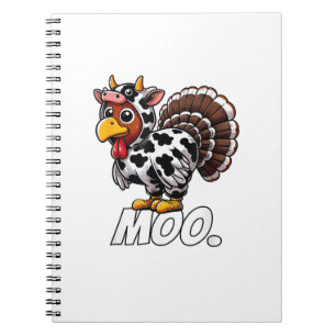 Thanksgivingen Turkiets Cow Costume Funny Turkiet  Anteckningsbok