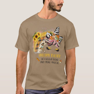 Thanksgivingen Unicorn Unicorn Teacher Autum T Shirt