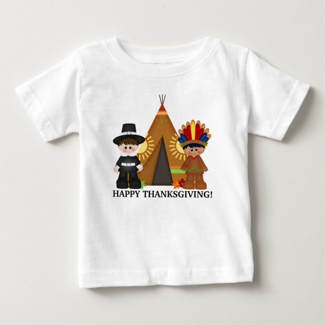 Thanksgivingen vallfärdar och den indiska tee shirt (Framsida)