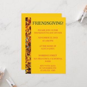 Thanksgivingen Vänner för Bright Guld Löv Ge Inbjudningar