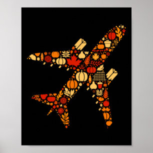 Thanksgivingen Vomens M för hösten Pumpkin Fall Ai Poster