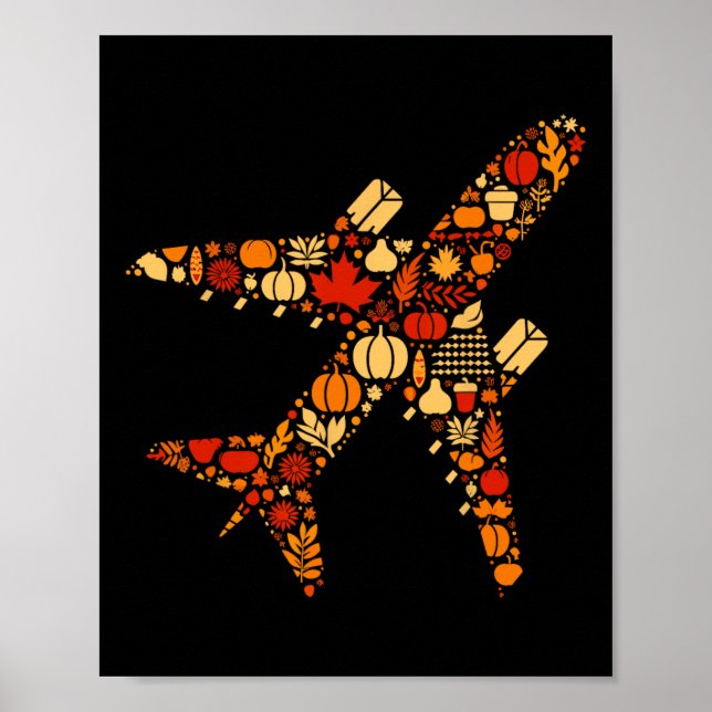 Thanksgivingen Vomens M för hösten Pumpkin Fall Ai Poster (Framsidan)