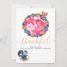Thanksgivingen Woodland Animals Julkort