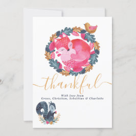 Thanksgivingen Woodland Animals Julkort
