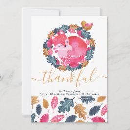 Thanksgivingen Woodland Animals Julkort