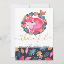 Thanksgivingen Woodland Animals Julkort