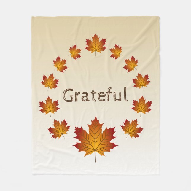 Thanksgivingens andningstacksamma enkla Löv Fleecefilt (Framsidan)