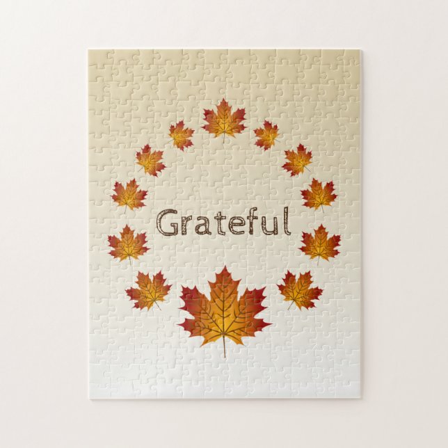 Thanksgivingens andningstacksamma enkla Löv Pussel (Vertikal)