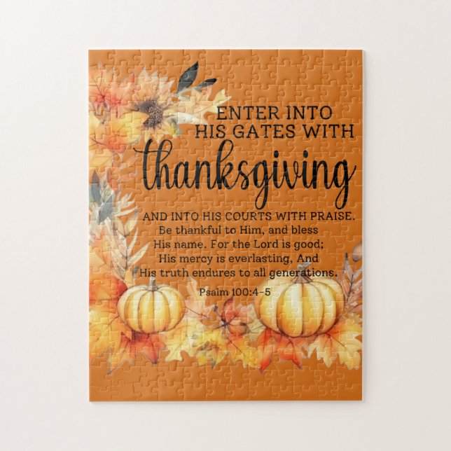 Thanksgivingens bön pussel (Vertikal)
