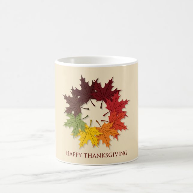 Thanksgivingens cirkel i löv kaffemugg (Center)
