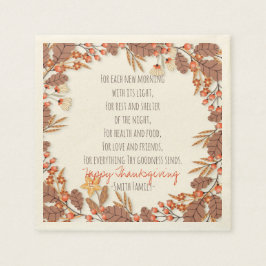 Thanksgivingens Dikt. Happy thanksgiving. Anpassni Pappersservett