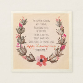 Thanksgivingens Dikt. Happy thanksgiving. Anpassni Pappersservett