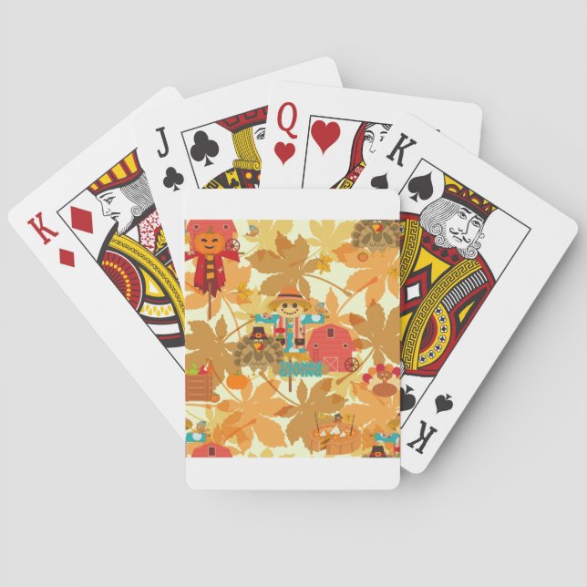 thanksgivingens fågelskrämma spelkort (Baksidan)