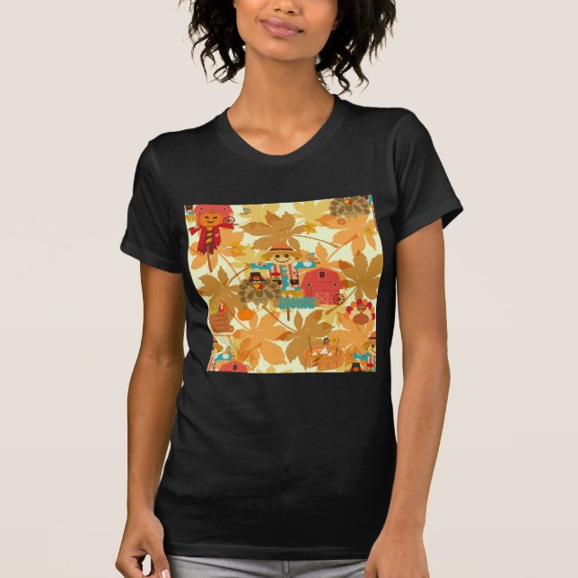 thanksgivingens fågelskrämma t-shirt (Framsida)