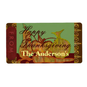 Thanksgivingens familjemärkning fraktsedel
