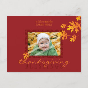 THANKSGIVINGENS FOTO POSTCARD: mache löv 1L Helg Vykort