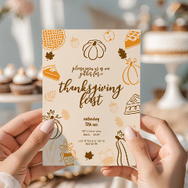 Thanksgivingens höstfallsmiddag under hösten inbjudningar