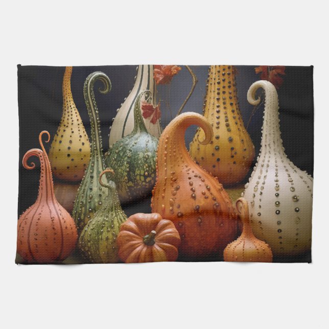 Thanksgivingens höstmålning kökshandduk (Horisontell)