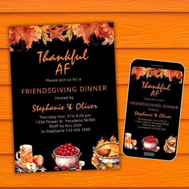Thanksgivingens inbjudan - tacksam AF-vänskaplig (Skapare uppladdad)