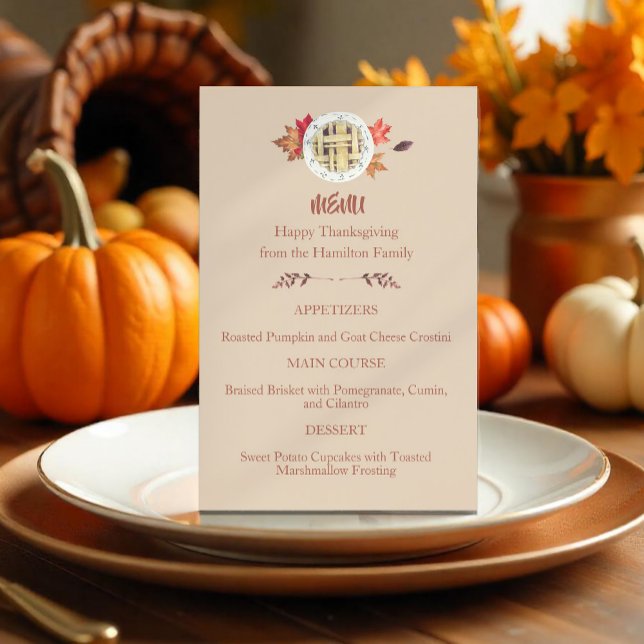 Thanksgivingens kalorier Räkna inte meny (Skapare uppladdad)