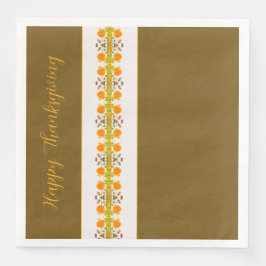 Thanksgivingens Orange - aktiverad mönstrad Pappersservett