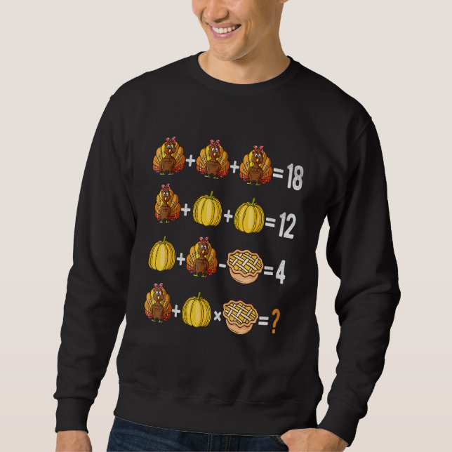 Thanksgivingens order Quiz Math Lärare Lång Ärmad Tröja (Framsida)