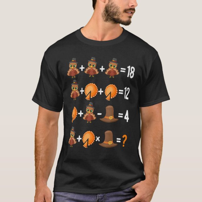 Thanksgivingens order Quiz Math Lärare T Shirt (Framsida)