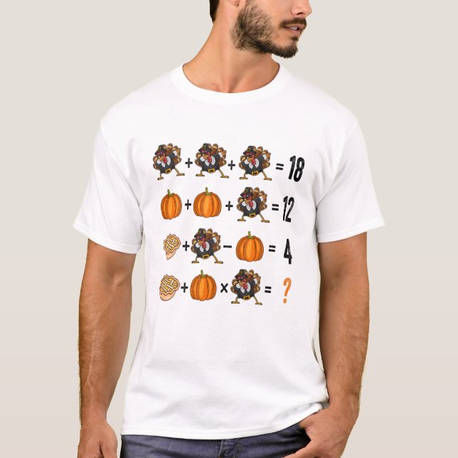 Thanksgivingens order Quiz Math Lärare T Shirt (Framsida)