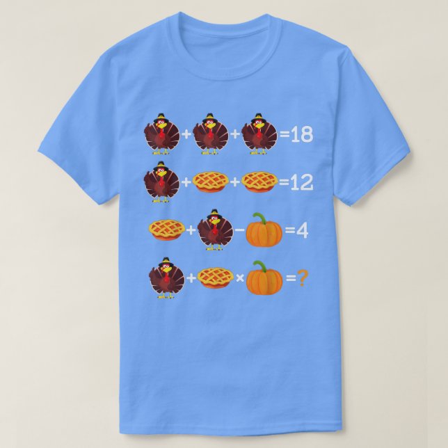Thanksgivingens order Quiz Math Teacher T Shirt (Design framsida)