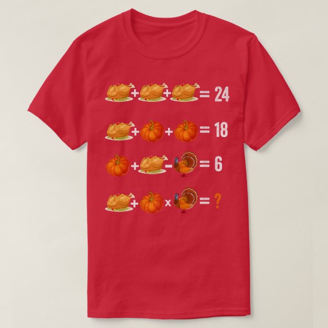 Thanksgivingens order Quiz Math Teacher T Shirt (Design framsida)