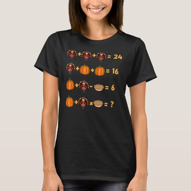 Thanksgivingens order Quiz Math Teacher T Shirt (Framsida)