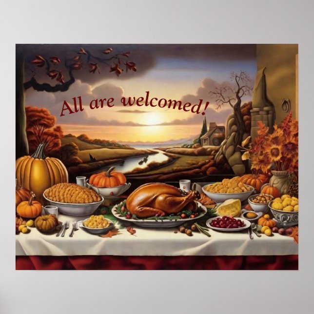 Thanksgivingens överflöd (alla är välkomna) Poster (Framsidan)