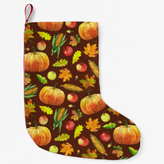 Thanksgivingens skörd, vattenfärgen, sömlös mönste liten julstrumpa