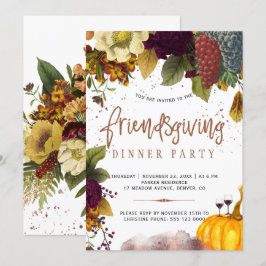 Thanksgivingens skördevängning vid middag party inbjudningar