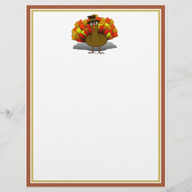 Thanksgivingens Tecknad Turkiet Pilgrim Reklamblad (Framsidan)