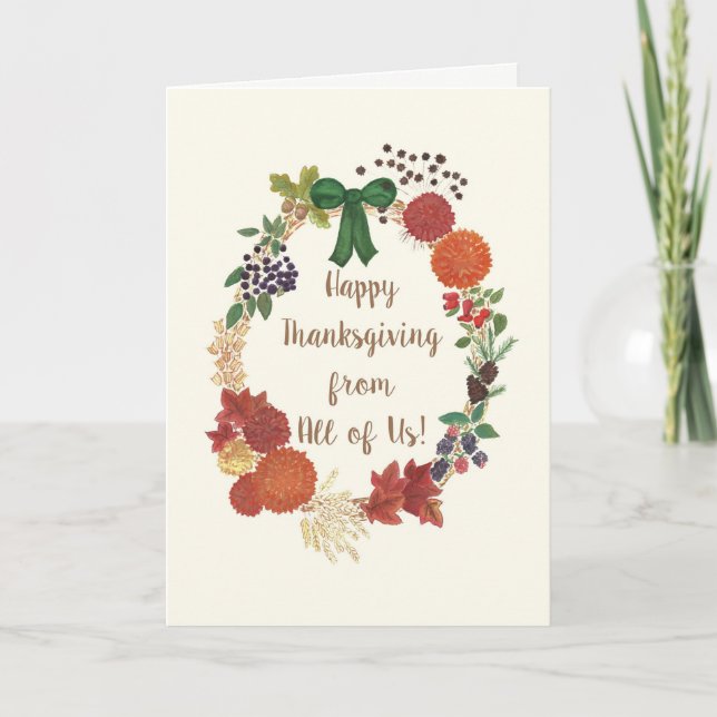 Thanksgivingens utandning från oss alla helgkort (Framsida)