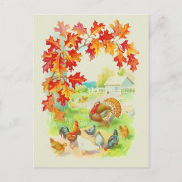 Thanksgivingens vattenfärg helg vykort