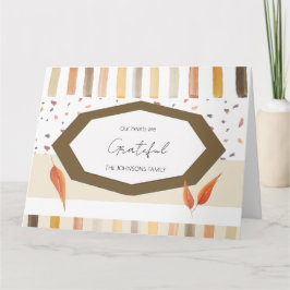 Thanksgivingens vattenfärgshöst Klistra in Löv Tack Kort