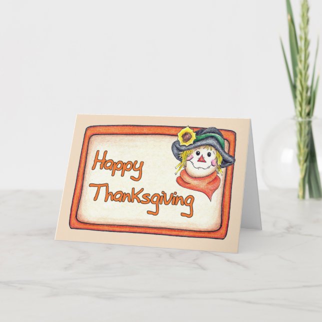 Thanksgivingfågelskrämma Helgkort (Framsida)