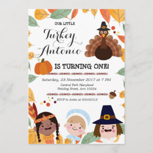Thanksgivingfödelsedagsfest inbjudan