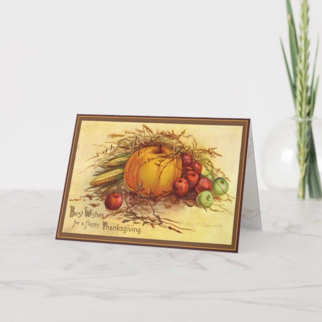 Thanksgivinghälsningkort - bäst önskemål helgkort (Framsida)