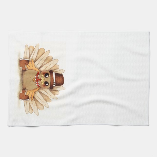 Thanksgivinghelgdag Turkiet vallfärdar Kökshandduk (Horisontell)