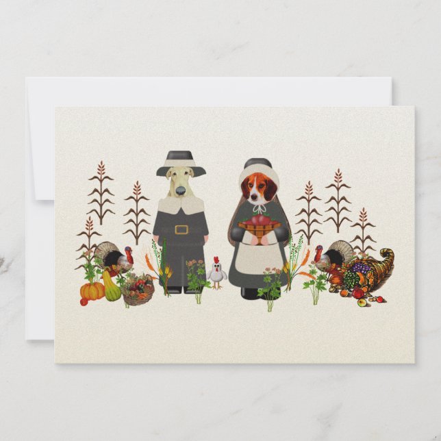 Thanksgivinghundar Inbjudningar (Framsida)