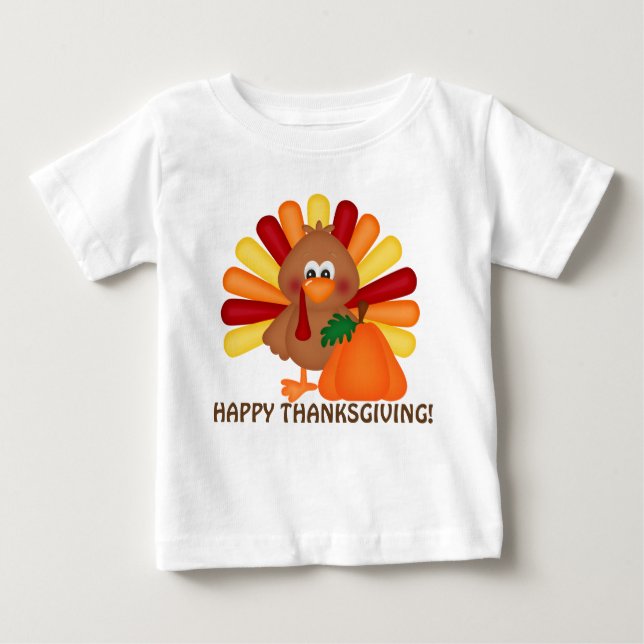 Thanksgivingkalkon och pumpabebist-skjorta t-shirt (Framsida)